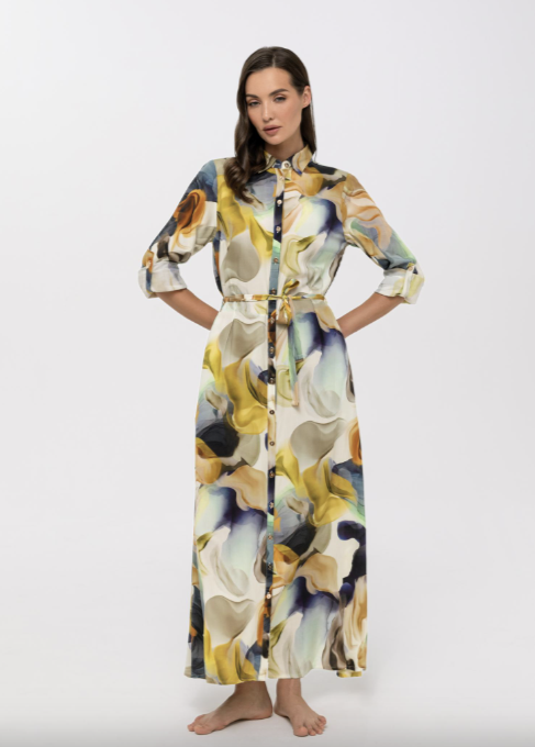 Платье-рубашка из вискозы